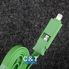 Samsung/Iphone-de Kabel van USB van de Celtelefoon, 2 In1 Micro- Synchronisatiegegevens het Laden Kabel